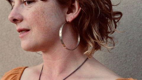 Southwestern Stamped Hoops (Dotted Chevron)