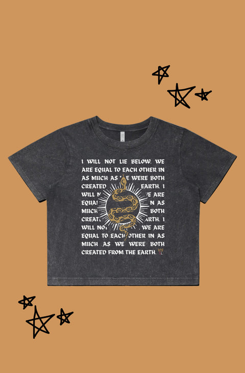 Womens Stone Wash Heavy Crop