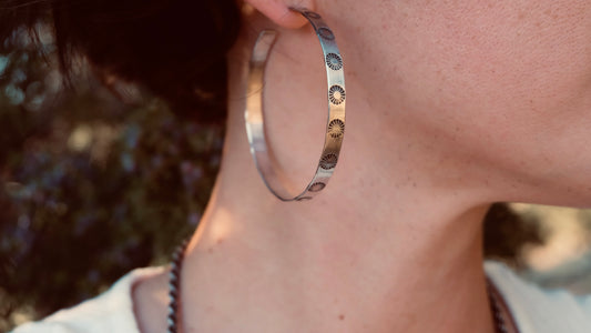 Southwestern Stamped Hoops (Radiant Sun)