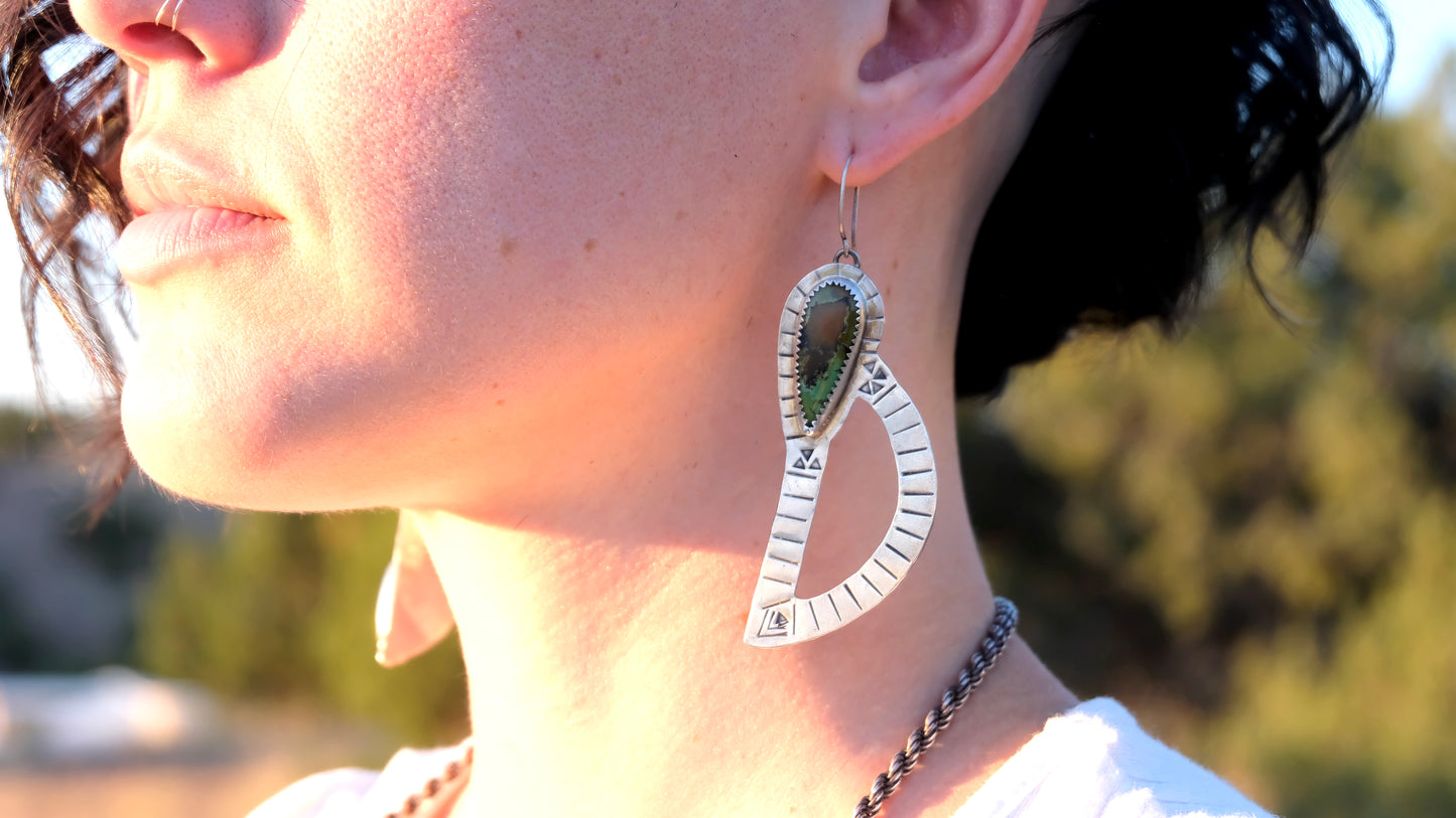 Half-Moon Nevada Turquoise Earrings