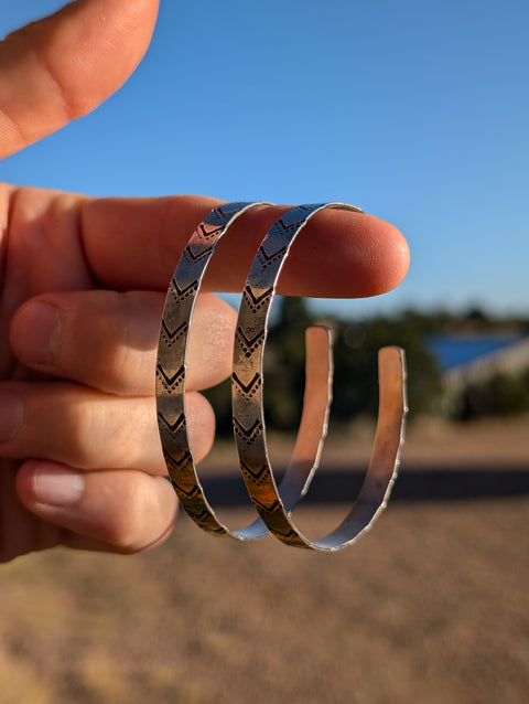 Southwestern Stamped Hoops (Dotted Chevron)