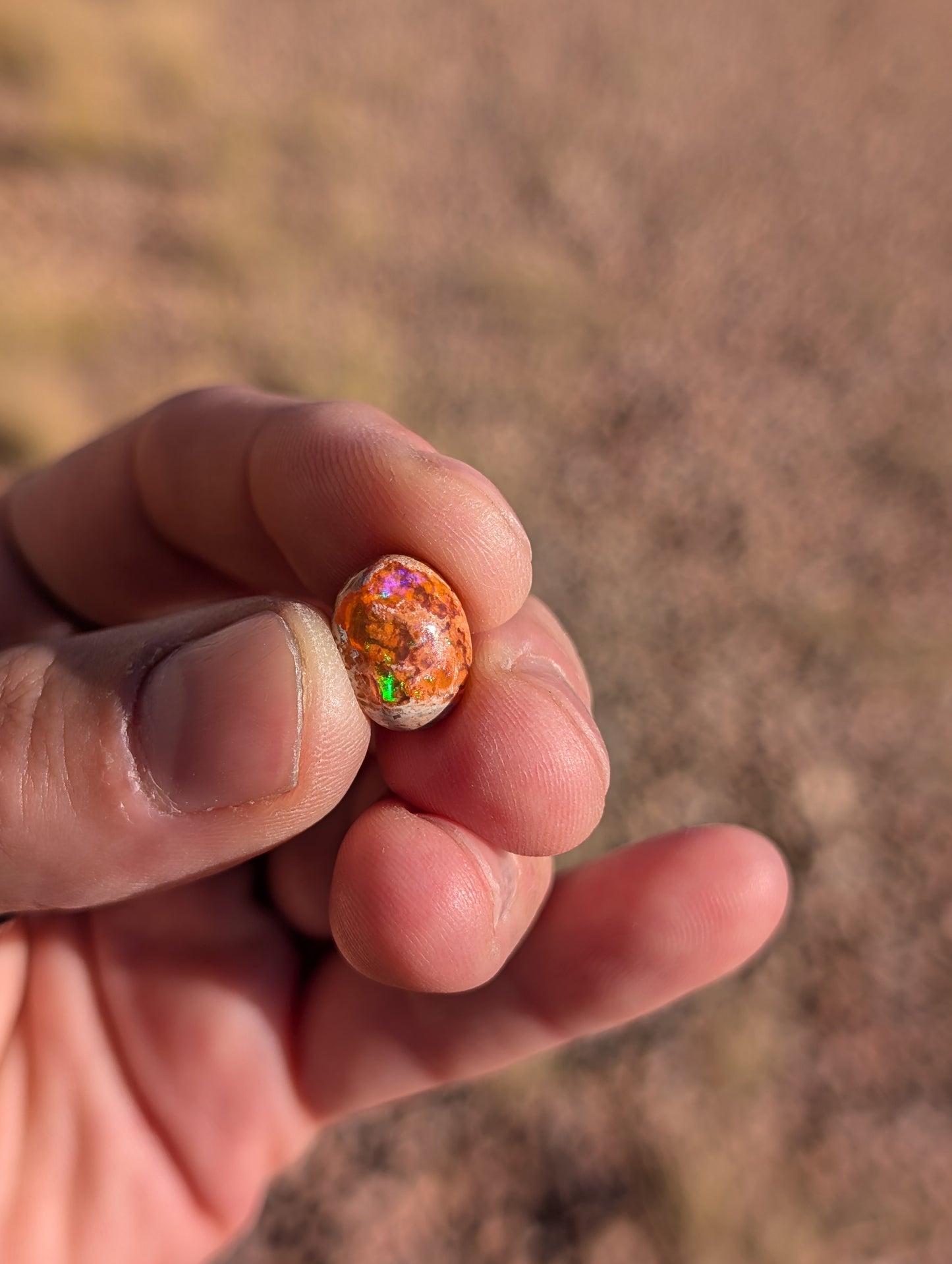 Fire Opal Witch Ring (Made to Order)- Deep Orange Opal