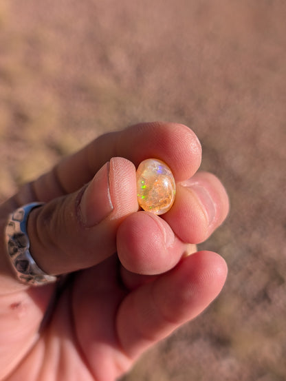 Fire Opal Witch Ring (Made to Order)- Pale Orange Opal