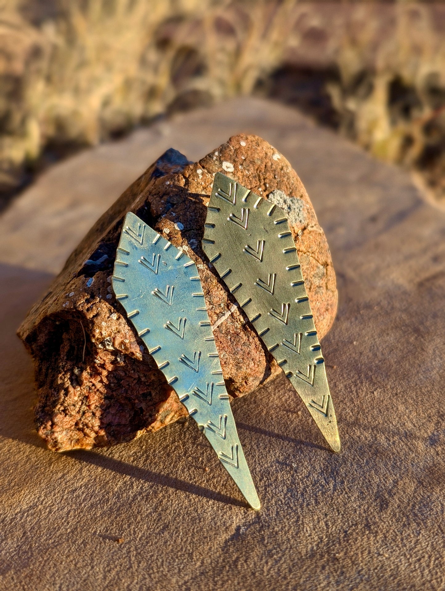 Shield of Destiny Earrings (Brass)