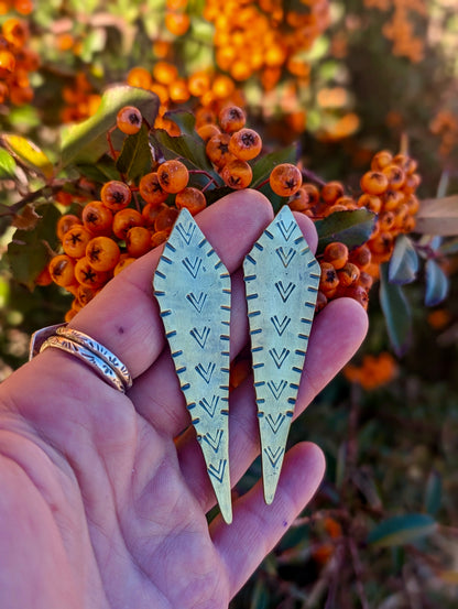 Shield of Destiny Earrings (Brass)