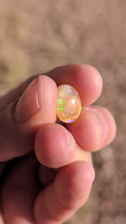 Fire Opal Witch Ring (Made to Order)- Pale Orange Opal