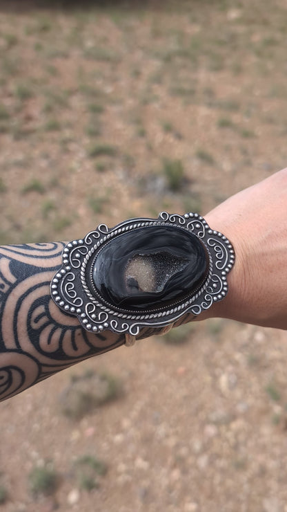 Gothic Onyx-Druzy Cuff