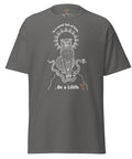 Be a Lilith Tee in solid charcoal color made from premium heavyweight fabric, featuring a mystical cat with snakes and a radiant halo, inspired by dark feminine spiritual themes.